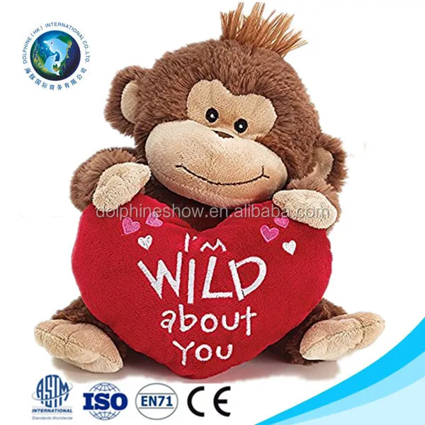 Valentine Gift Cute Plush Toy Monkey With Red Heart Fashion Valentine Gift Cute Plush Toy Monkey