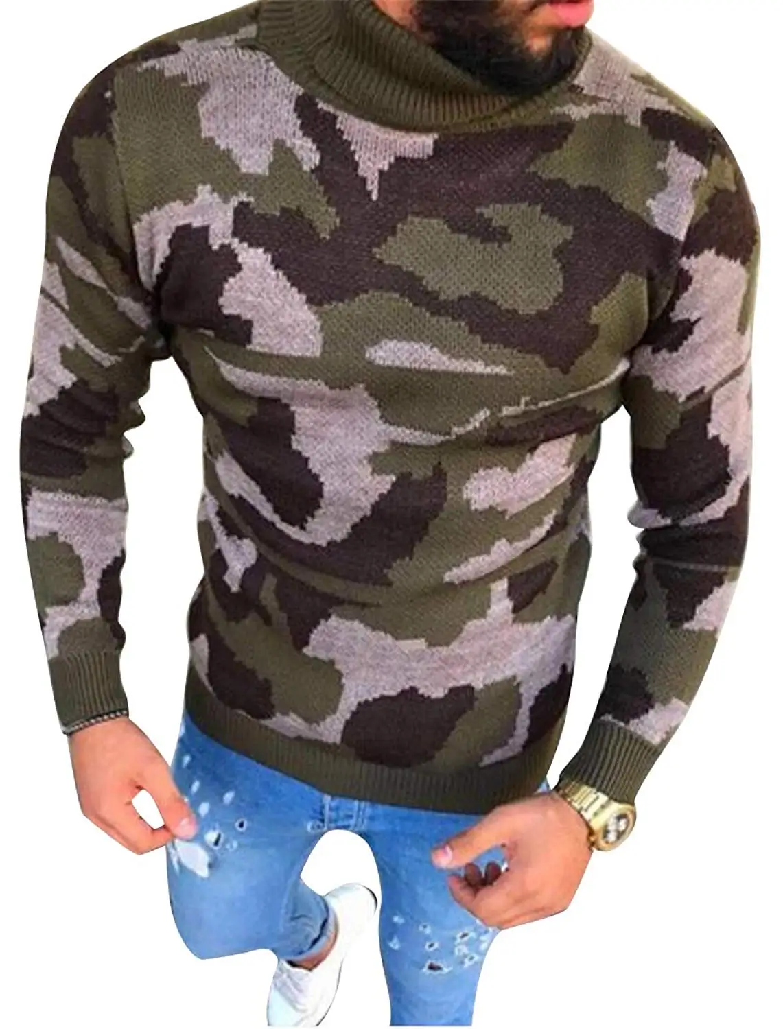 ARTFFEL Mens Long Sleeve Casual V-Neck Plain Knit Pullover Sweater Jumper Top