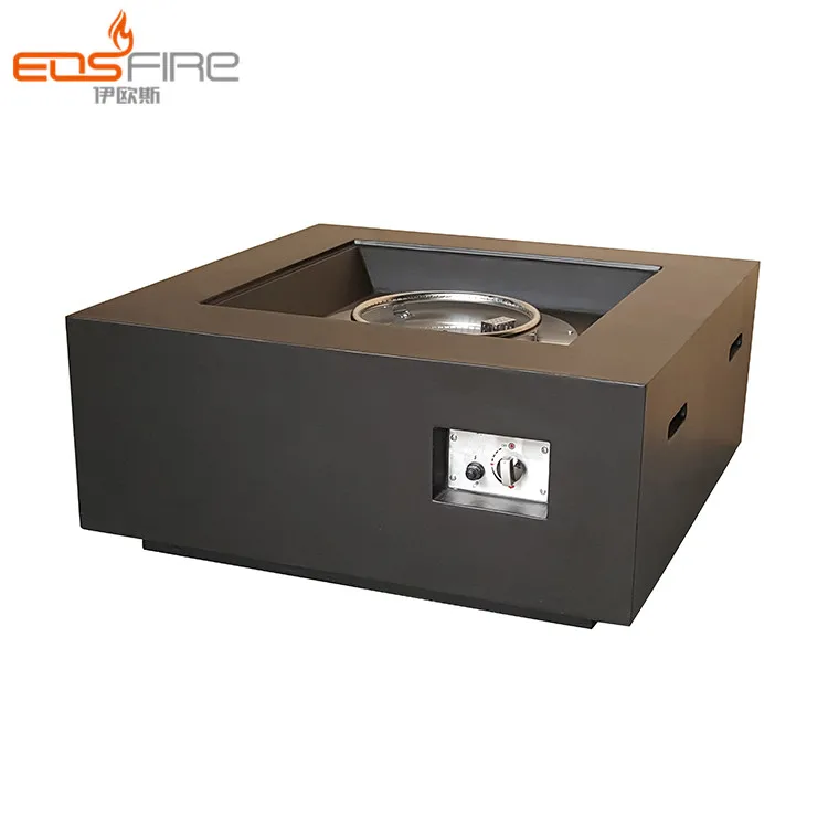 Free Standing Gas Fireplace In The Table Stone Propane Fire Pit