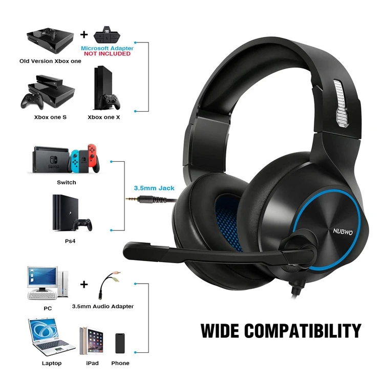 Nubwo N11 Headset Gaming Earphones & Headphones For Ps4 For Xbox One 3 ...