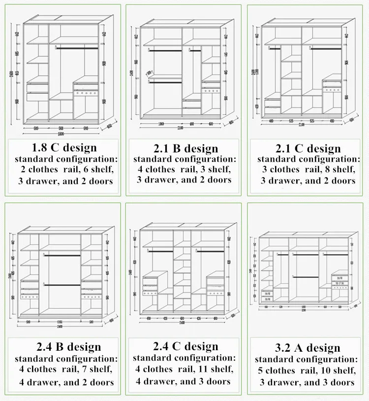 2015 New Design Melamine Laminated Bedroom Wall Wardrobe Design