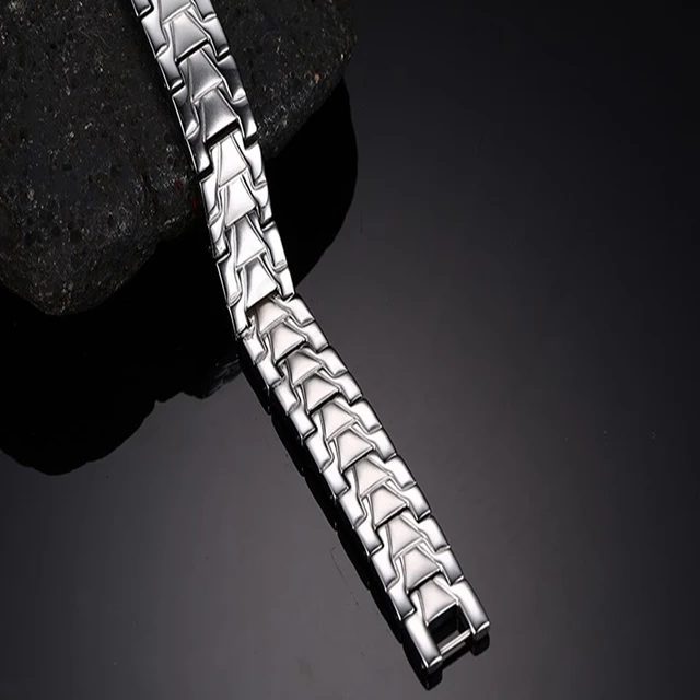 Unique design of stainless steel energy male magnet bracelet, germanium health bracelet fatigue resistance.jpg