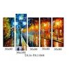 hotel decoration 5 panels oil paintings on canvas for wall art decorations