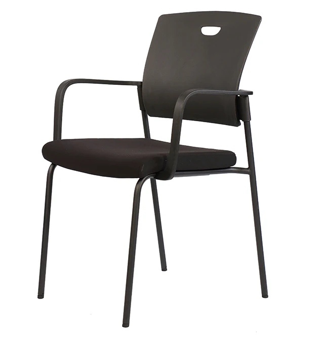 Hot selling stackable impect resistance PP back training room chair black office chair
