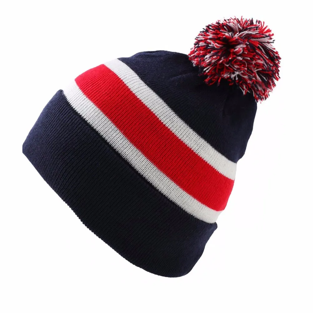 red and white striped beanie hat