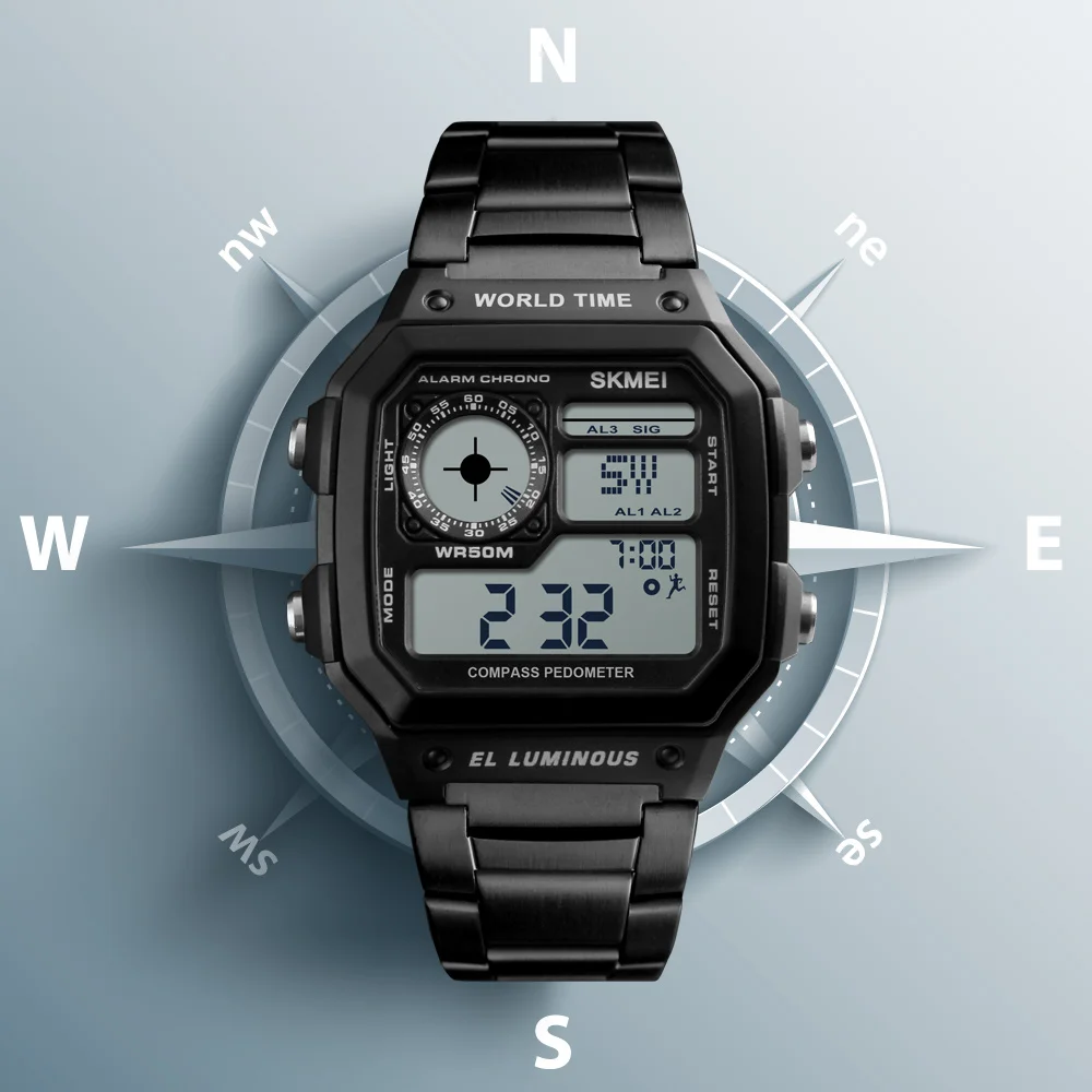 digital compass watch