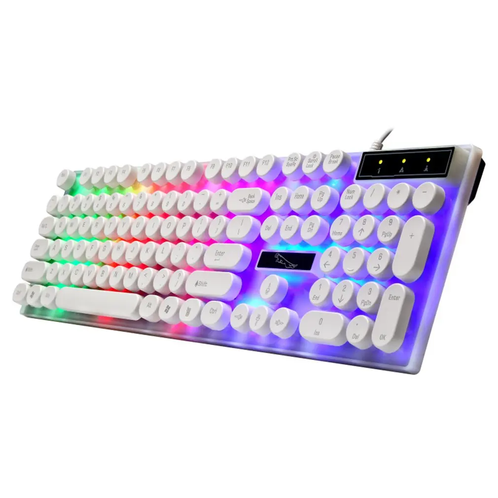 one handed G21 USB Wired Punk Led Colorful  wired mechanical computer gaming keyboard