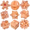 Wholesale Chinese Wooden Block Kongming Lock Adult Wooden Brain Teaser Puzzle Solutions