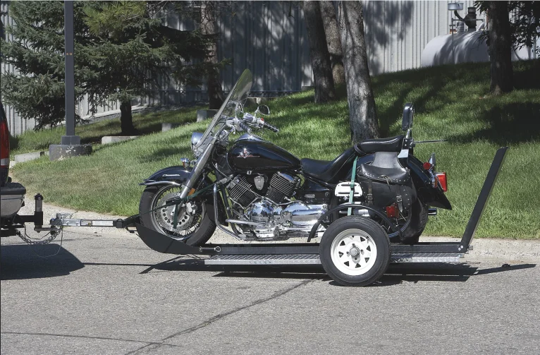 Single Rail Foldable Motorcycle Trailer / Pull Behind Motorcycle Cargo ...