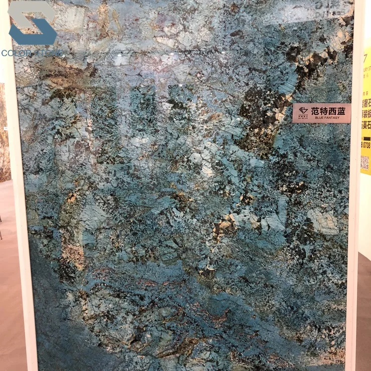 Natural Fantasy galactic blue granite slabs and flooring