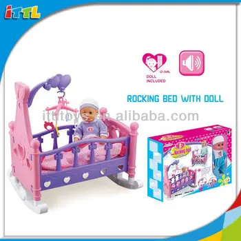 rocking doll bed