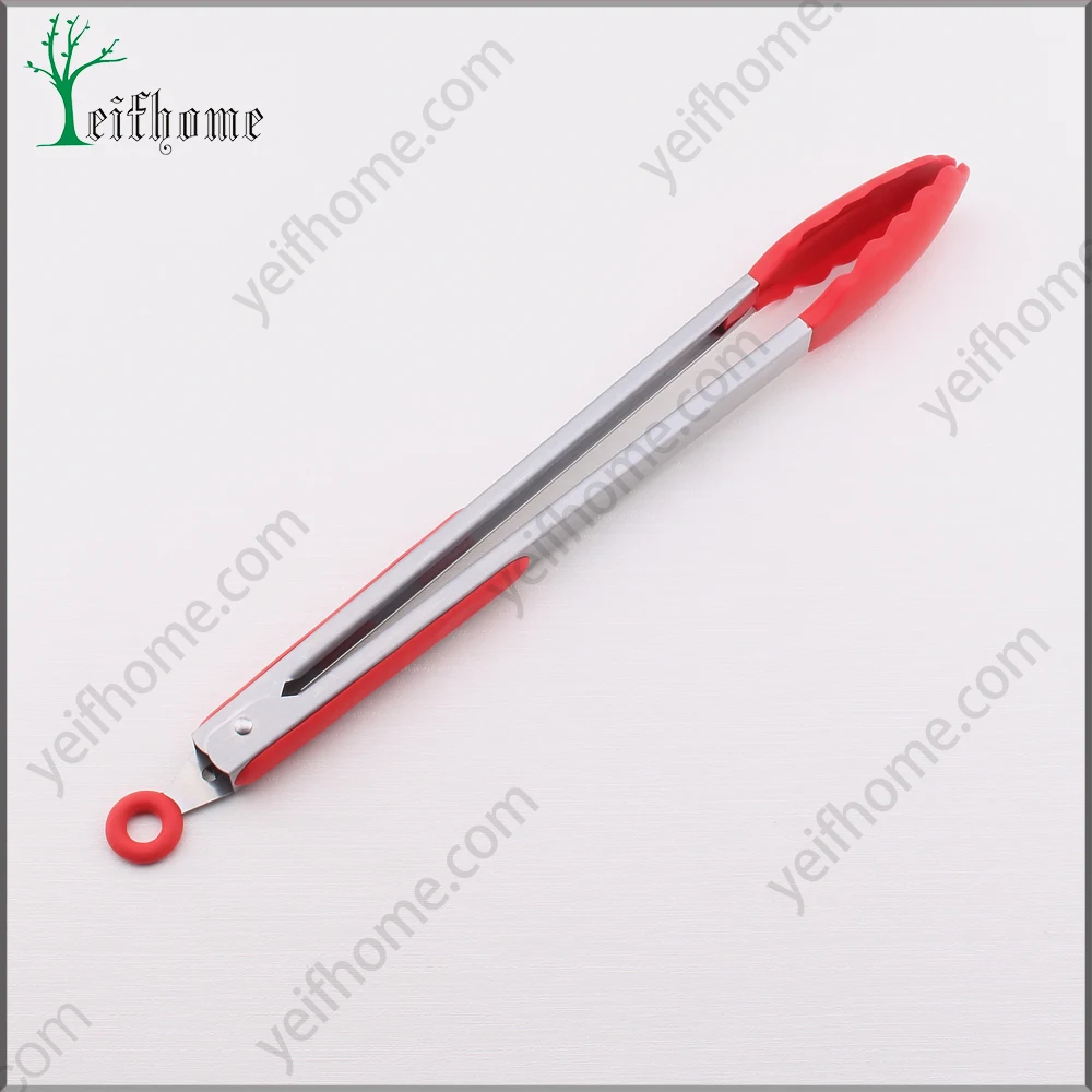 stainless steel nylon head food tong