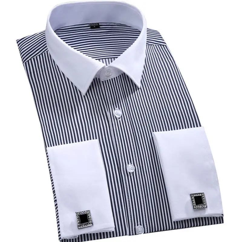 New Design Striped French Cuff Men Dress Shirts - Buy Tailored High ...