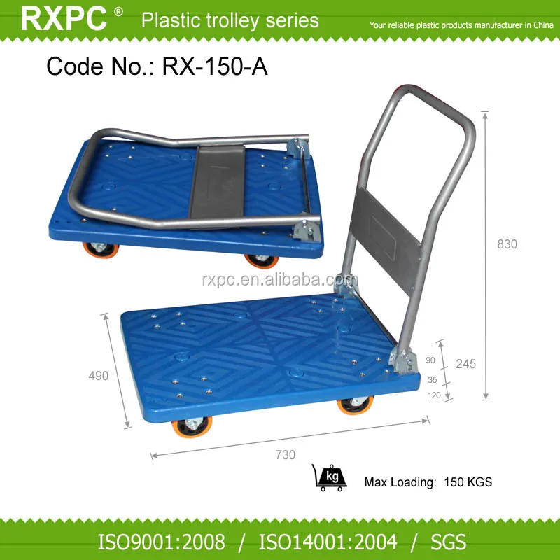 Plastic Platform Hand Truck,Plastic Foldable Trolley,Plastic Handcart
