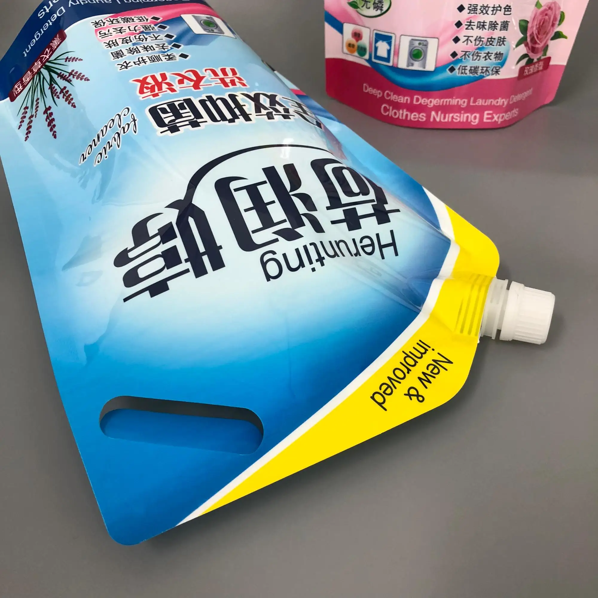 laundry detergent spout pouch