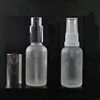 Cosmetic 30ml 50ml 100ml 1oz 2 oz clear frosted boston glass perfume spray bottle with aluminum plastic white cap