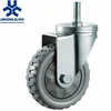 Medium Duty Single Ball Bearing Gray Flame PU Threaded stem caster wheels