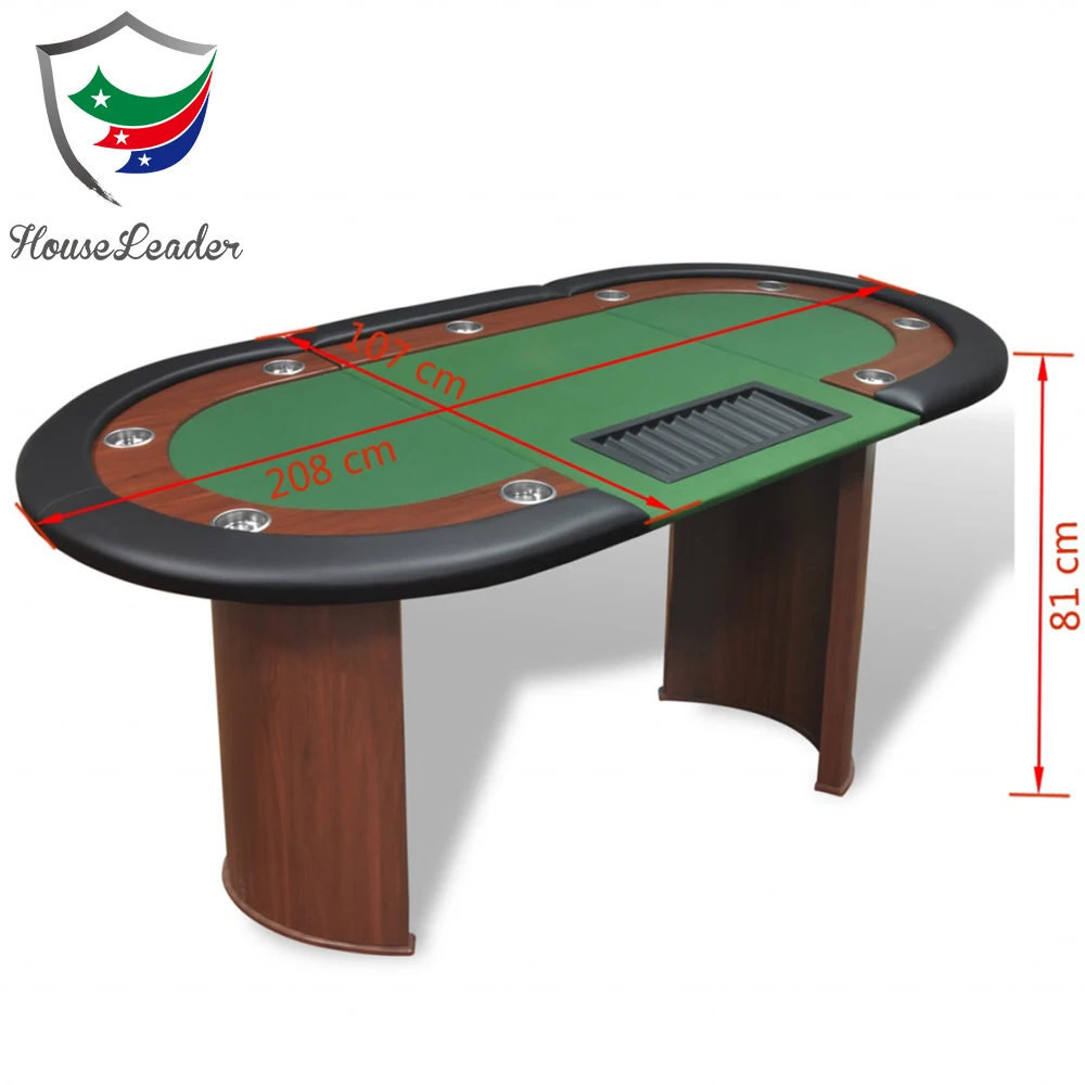 10 Seat Poker Table With Green Felt Poker Table Cloth And Wooden Pedestal Poker Table Legs Buy