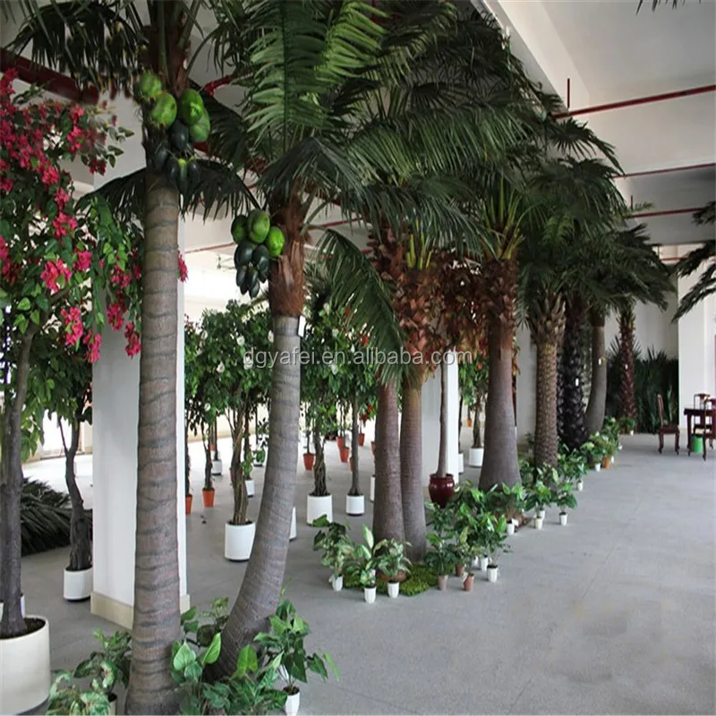 Large Outdoor Artificial Coconut Tree In Theme Amusement Park Fake
