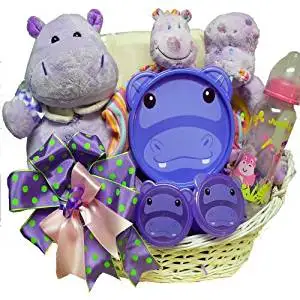 Art of Appreciation Gift Baskets Happy Happy Hippo New Baby Gift Basket, Girl by Art of Appreciation Gift Baskets