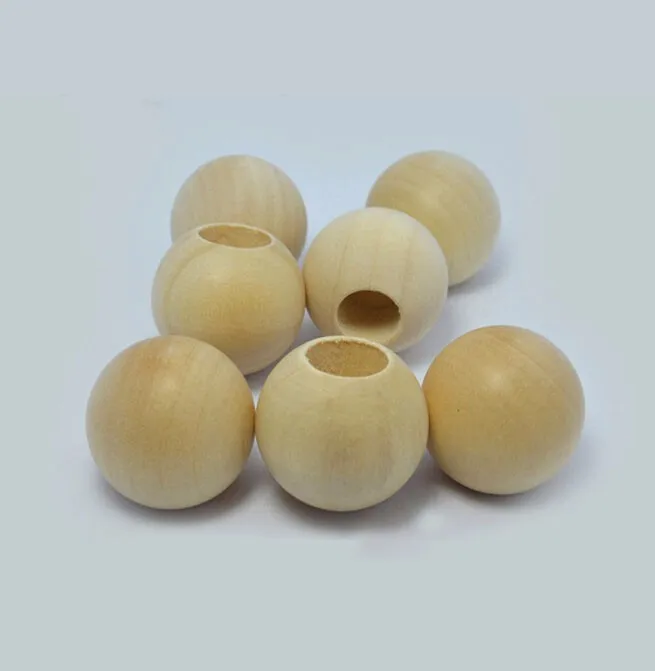 11/4" Wood Ball Dowel Cap With A 5/8" Hole,Unfinished Wood Rod End Cap