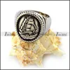 Retro Jewelry Simple Design Silver High Polishing Sailing Boat Round Signet Ring