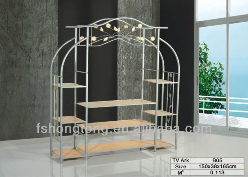 Modern Design Metal Tv Stand Silver Slim Pipe Wood Stands Modern Design Metal Tv Stand Silver Slim Pipe Wood Stands
