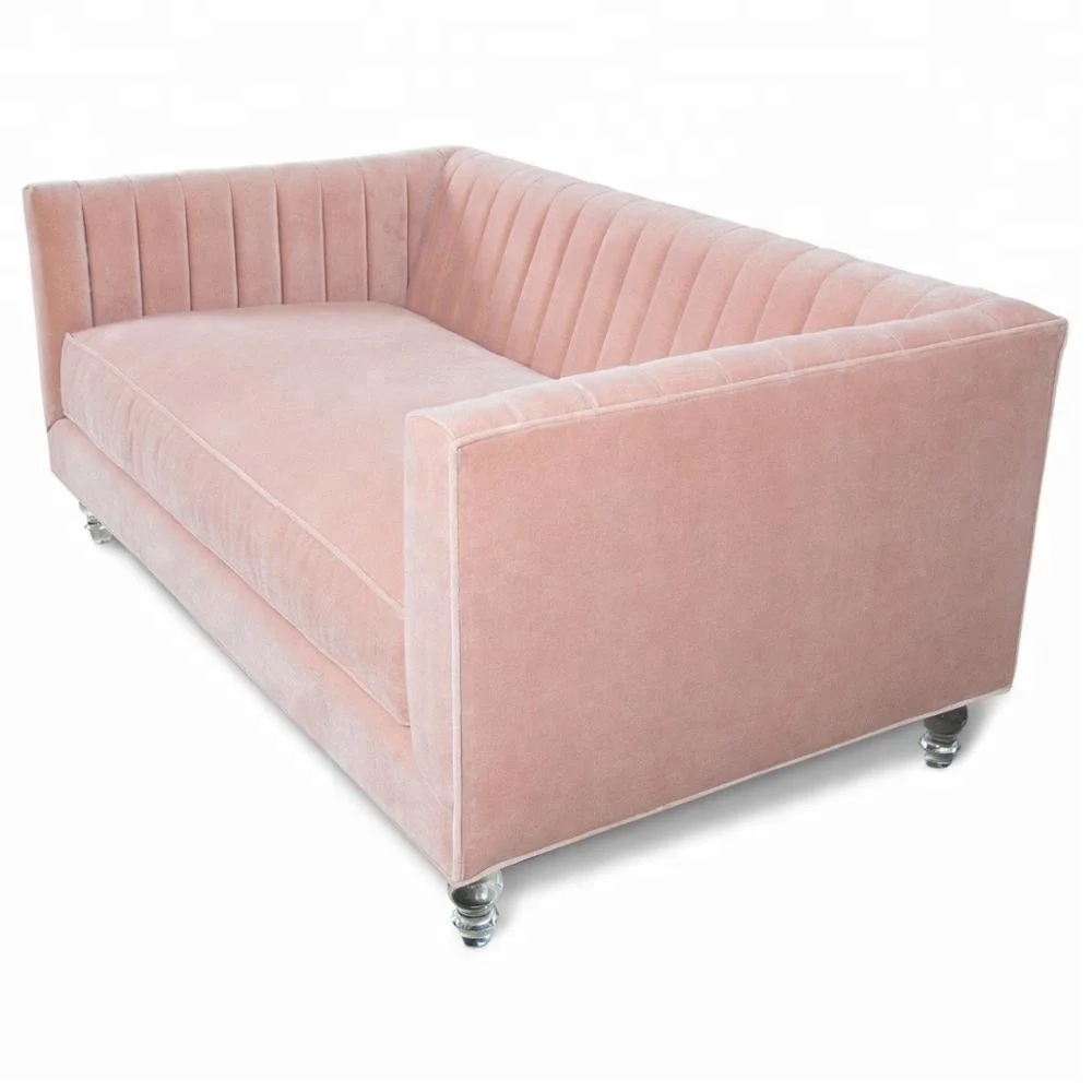 Hot Sale Luxury Pink Velvet Fabric 2 Seater Sofa For Wedding Event Party Rental Buy Pink Sofa