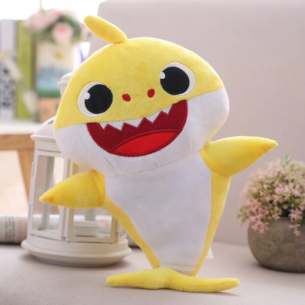 2019 luminous easter gift cute baby shark plush toy animal plush