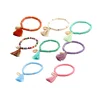 Logo Personalized Elastic Slice Beaded sea tassel cowrie shell bracelet For Women Girls Gifts