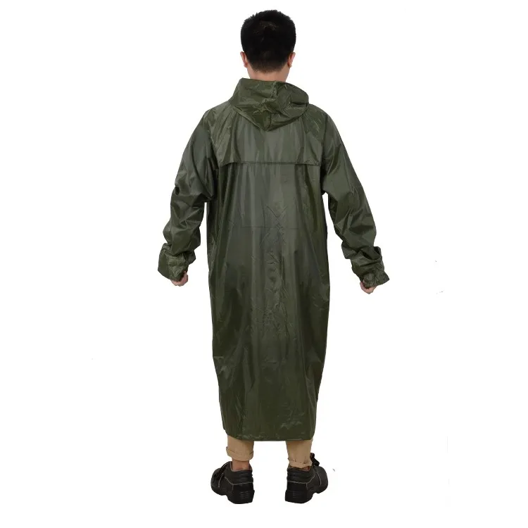 olive green raincoat