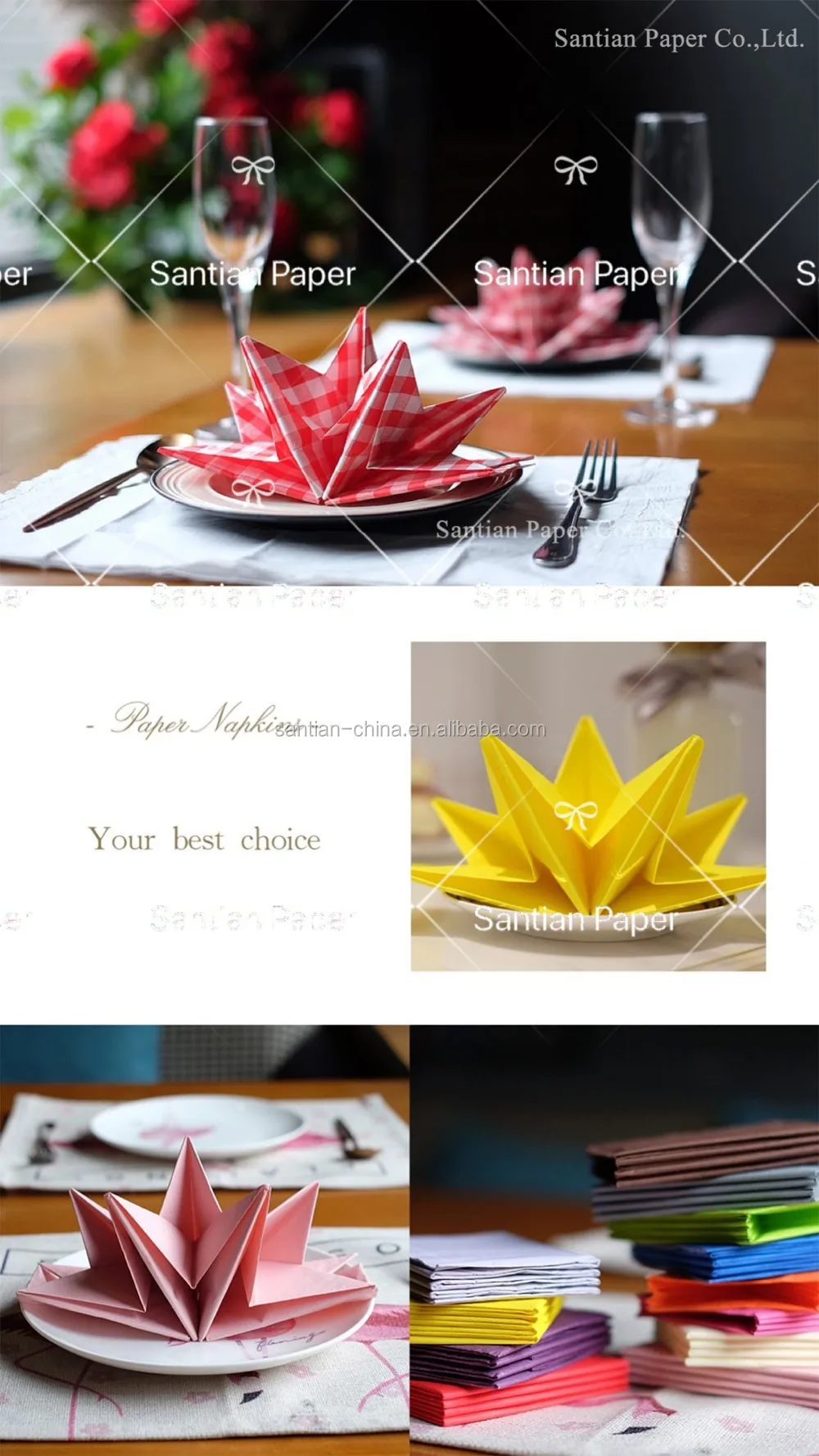 40x60cm 3ply High Quality Custom Printed Pre Folded Paper Napkins,Pre