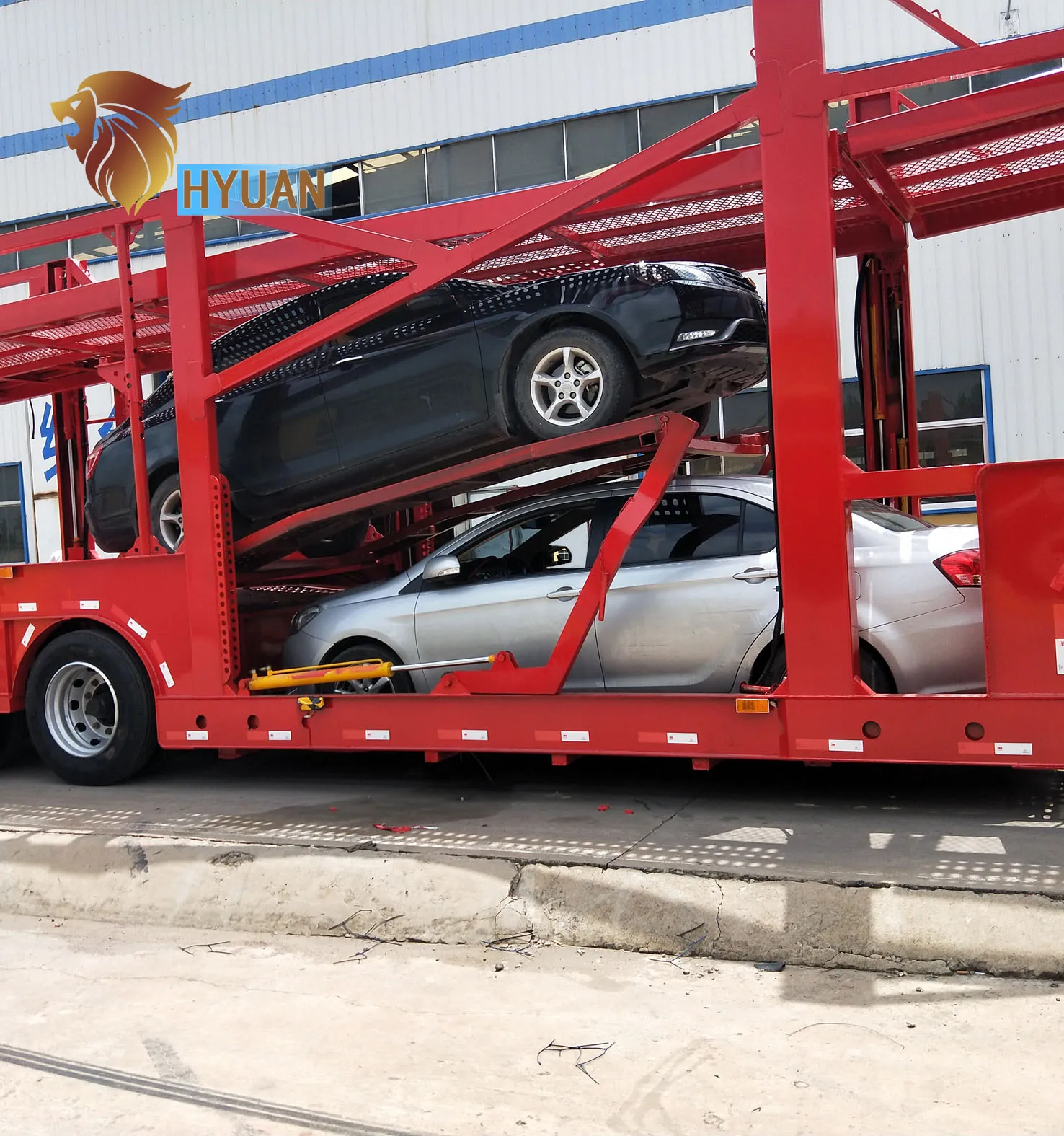 2 Axles Double Deck 6 Car Carrier Truck Semi Trailer For Sale