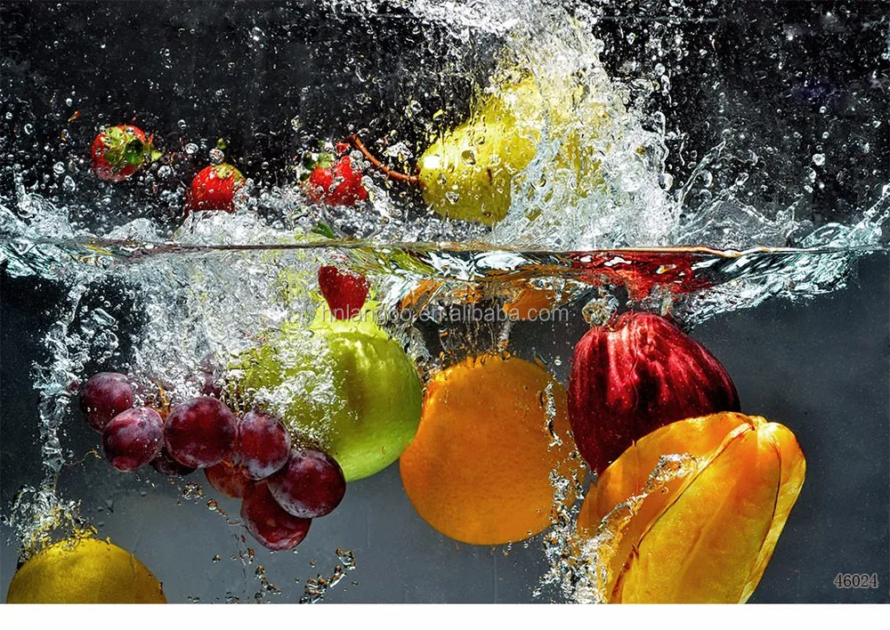 Malla Fotomural de manzana frutas agua papel pintado XXL vliestapete