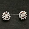 pave setting diamond tops in gold, rhodium plated gold diamond earring, small daily office wear earring in gold