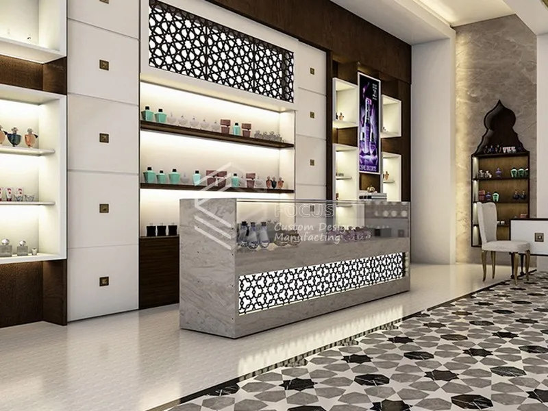 Simple Perfume Shop Counter Design Perfume Store Counter Plywood Wood