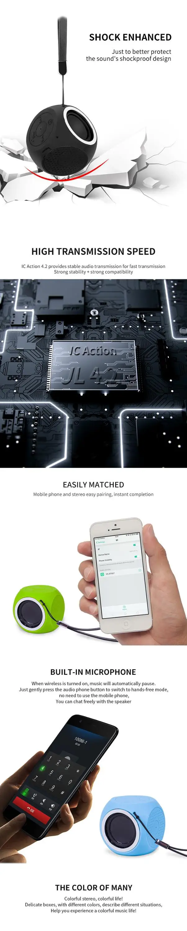 300mAh Hot Sale Waterproof Wireless Speaker Portable Mini BT Speaker - ANKUX.COM