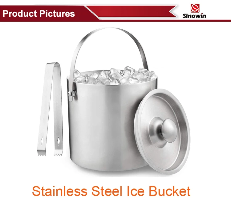 Stainless Insulated Wine Cooler Bucket Steel Ice Buckets And Bonus Ice