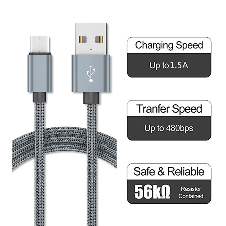 1m 2m 3m Nylon Braided USB Data Cable Low Price Stable Android Type C Micro USB Charging Cable Flexible Phone USB Cable - ANKUX.COM