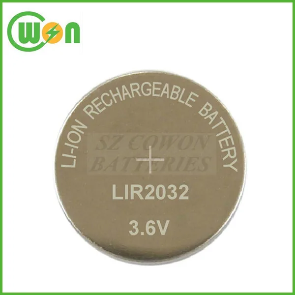 3.7v Rechargeable Coin Cell Lir2032 Lithium Ion Coin Size 3.7v 45mah