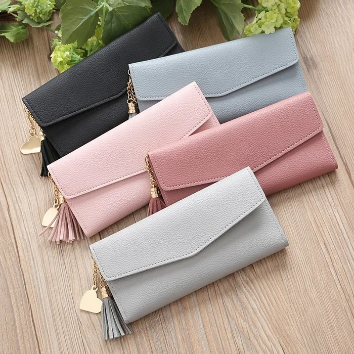 Wholesale Fashion Simple and Beautiful PU Leather Wallets Ladies