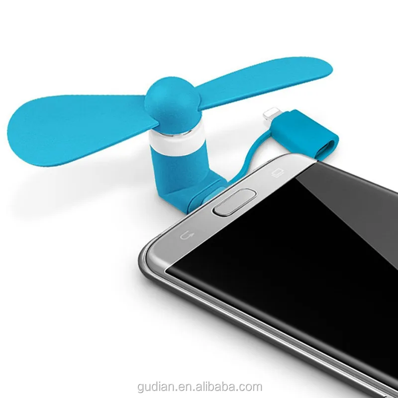 Mini 2 In 1 Portable Phone Fan For Iphone Micro Usb Fan For Samsung