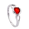 New Model Fashion Hallmarked S925 Silver Ring With Large Red Stone