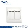 2 Gang Single Pole Switch 16A Wall Switch 86x86mm 250V Zhongshan Switch and Socket
