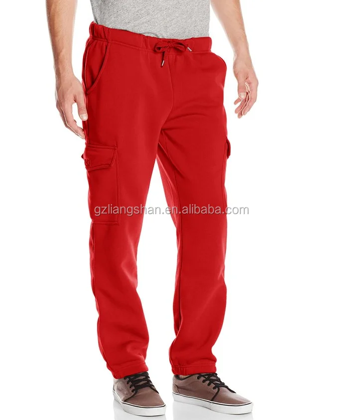 red cargo sweatpants