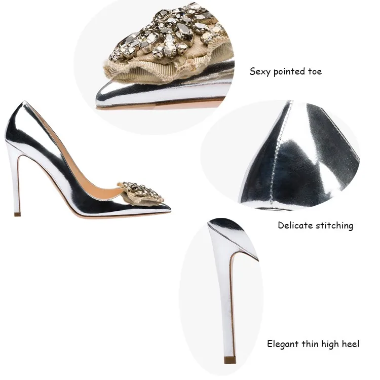 Italian style new fashion elegant delicate lovely bowknot decoration party wearing leather dress women'shoe