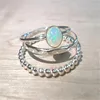 Silver alloy round bead irregular crystal gem Ring
