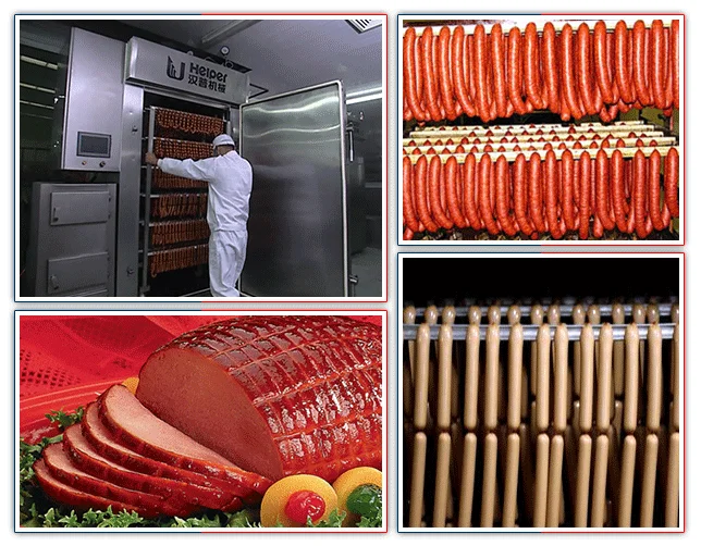 industrial beef jerky biltong machine production line beef jerky sausage processing machine smokehouse