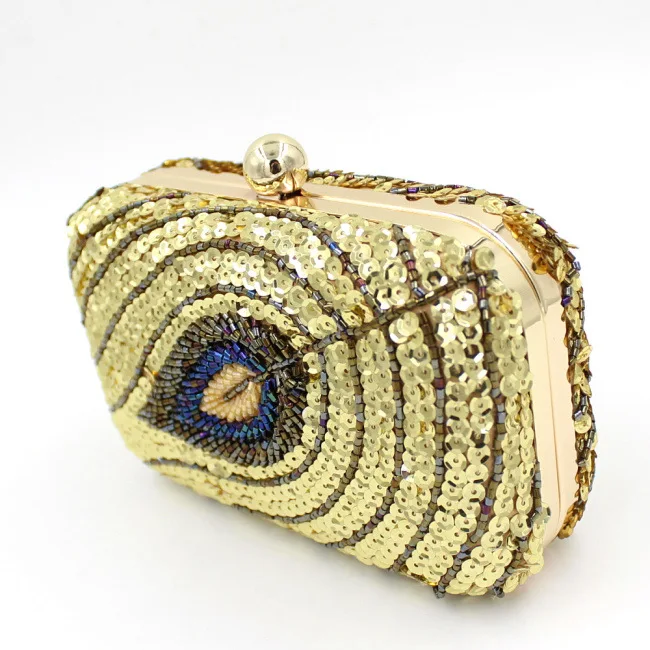 gold sequin evening bag