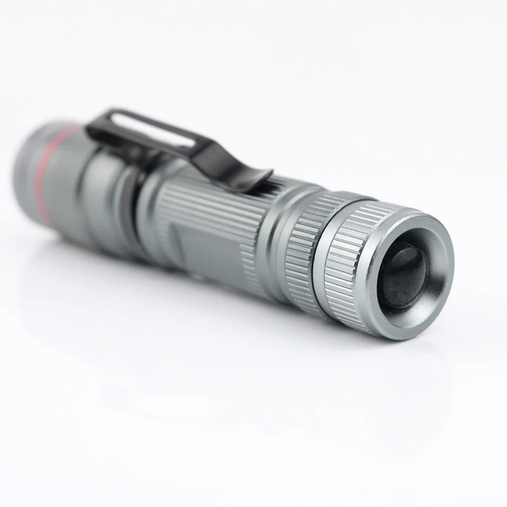 Custom Logo Aluminum Zoom Mini LED flashlight With Clip manufacture